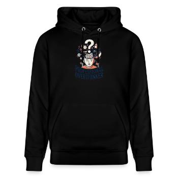 Profi Overthinker - Stanley/Stella Unisex Bio-Hoodie CRUISER  - Schwarz - Vorne - Alina (178cm) & Michal (187cm)