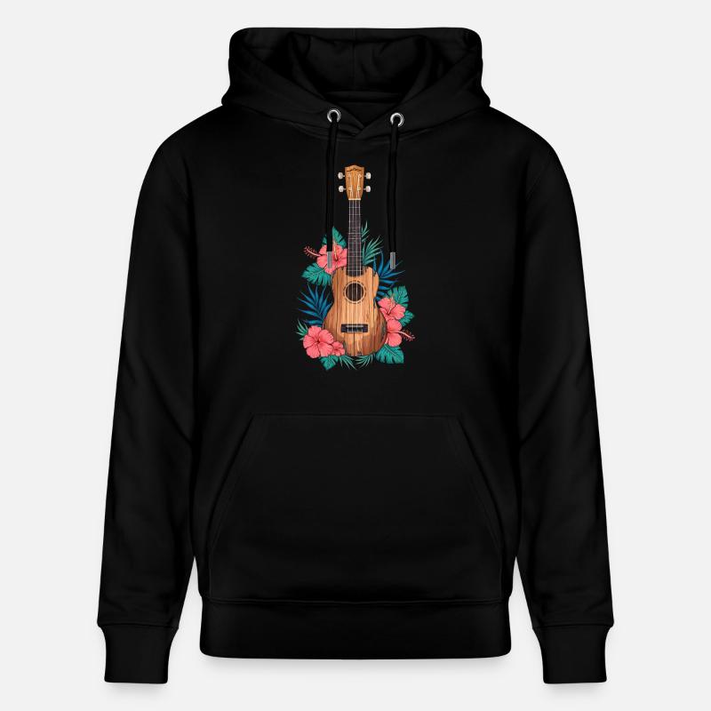 Ukulélé Dessin animé - Sweat à capuche bio CRUISER Stanley/Stella Unisexe - noir