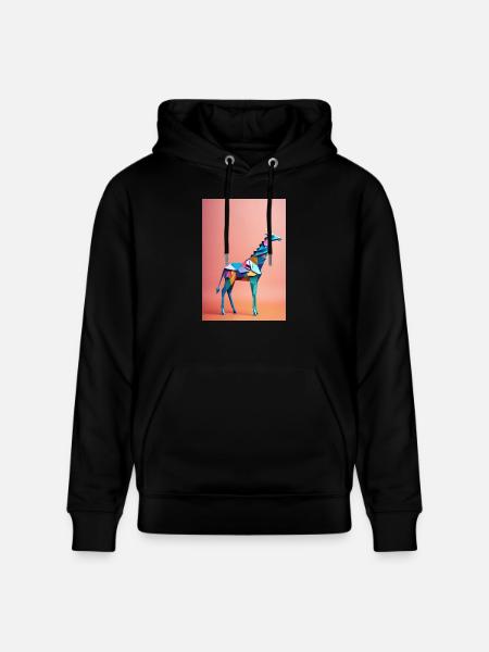 Origami Giraffe - Stanley/Stella Unisex Bio-Hoodie CRUISER  - Schwarz