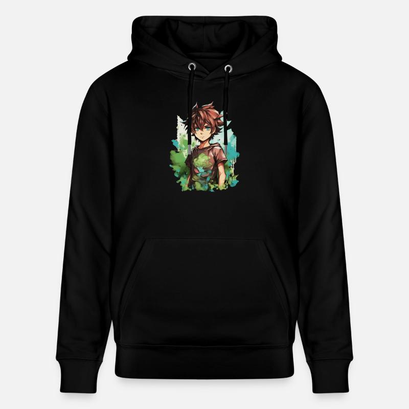 Garçon d’anime - Sweat à capuche bio CRUISER Stanley/Stella Unisexe - noir