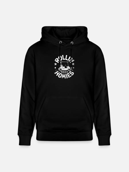Rollin with my homies golf cart - Stanley/Stella CRUISER Unisex Organic Hoodie - black