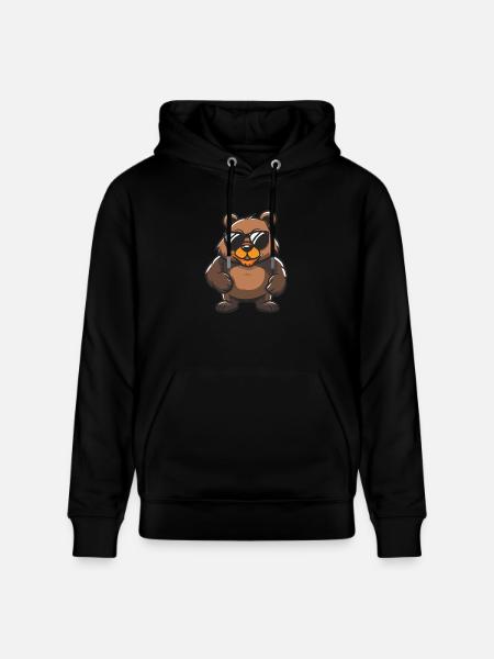 Bär Cool Tier - Stanley/Stella Unisex Bio-Hoodie CRUISER  - Schwarz