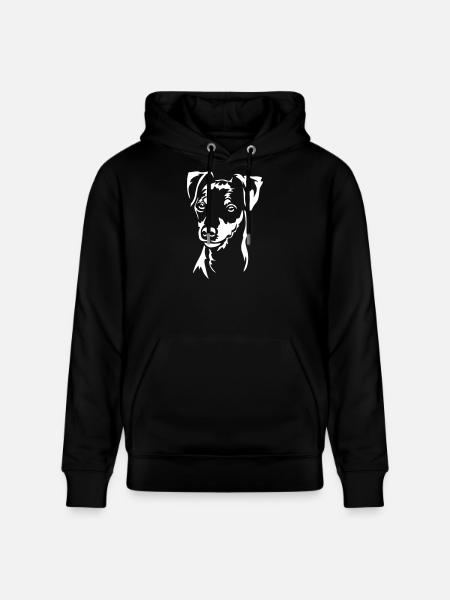 Zwergpinscher Head "Black Edition" - Stanley/Stella CRUISER Unisex Organic Hoodie - black