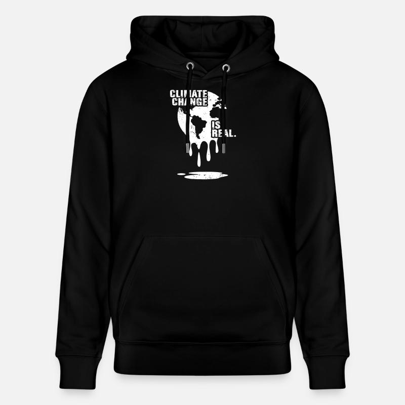 climate change is real white - Stanley/Stella Unisex Bio-Hoodie CRUISER  - Schwarz