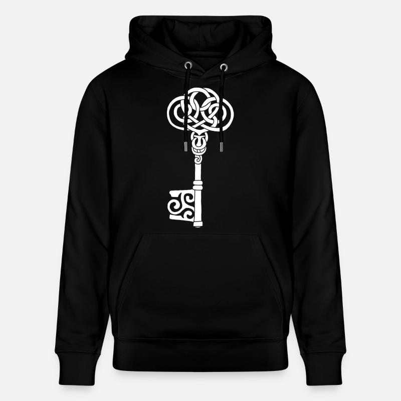 Clé celtique blanche - Sweat à capuche bio CRUISER Stanley/Stella Unisexe - noir