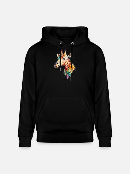 Giraffe - Stanley/Stella CRUISER Unisex Organic Hoodie - black