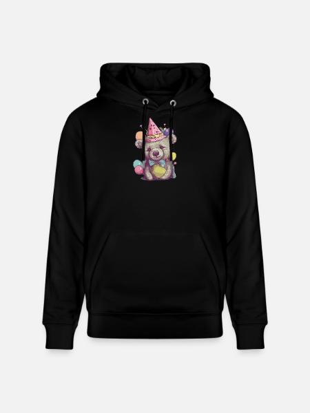 Party Bear - Stanley/Stella CRUISER Unisex Organic Hoodie - black