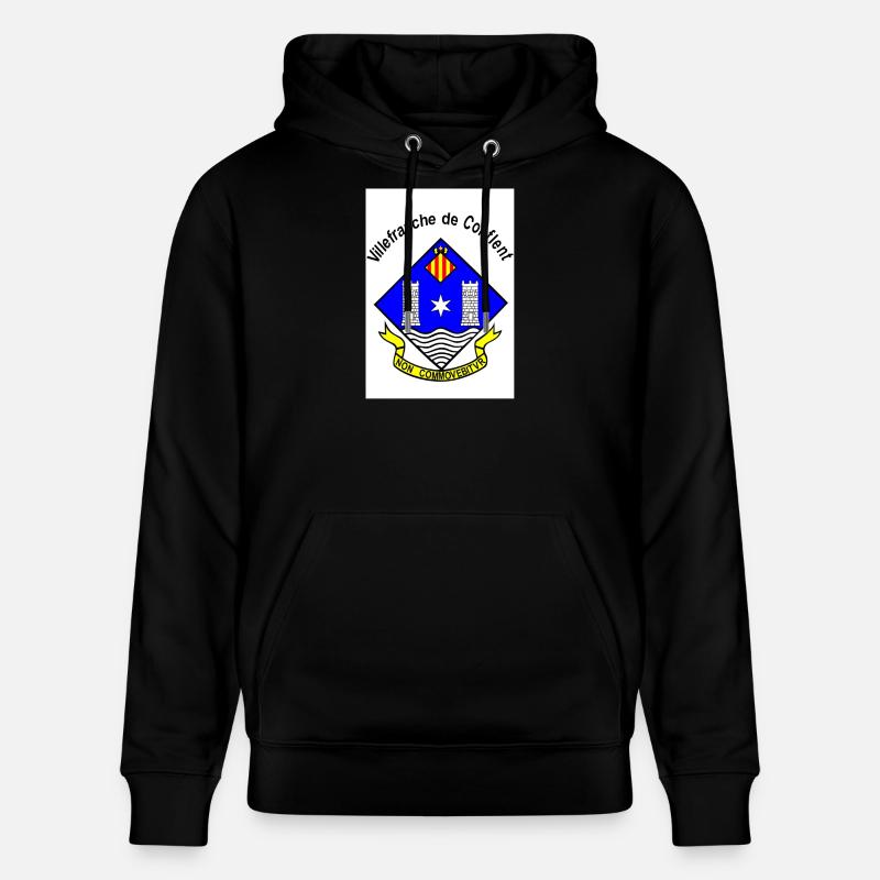 Blason Villefranche de Conflent Bleu - Sweat à capuche bio CRUISER Stanley/Stella Unisexe - noir
