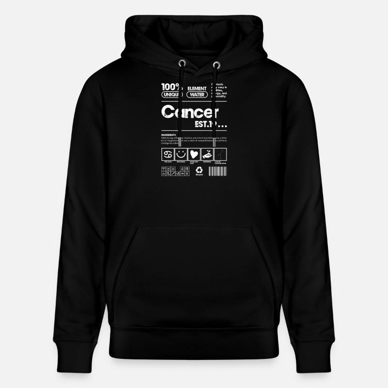 Krebs Wasser Sternzeichen Emblem - Stanley/Stella Unisex Bio-Hoodie CRUISER  - Schwarz
