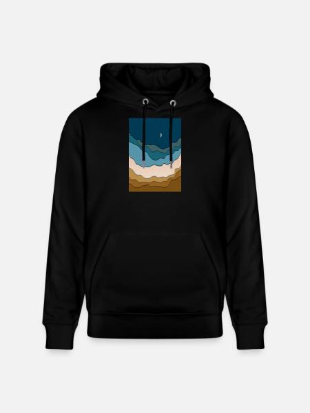 Abstraktes Strand-Design - Surfboard im Ozean - Stanley/Stella Unisex Bio-Hoodie CRUISER - Schwarz