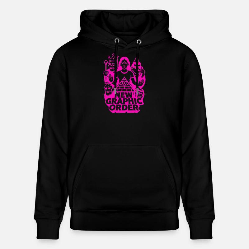 Nouvelle commande graphique Pulp Art rose - Sweat à capuche bio CRUISER Stanley/Stella Unisexe - noir