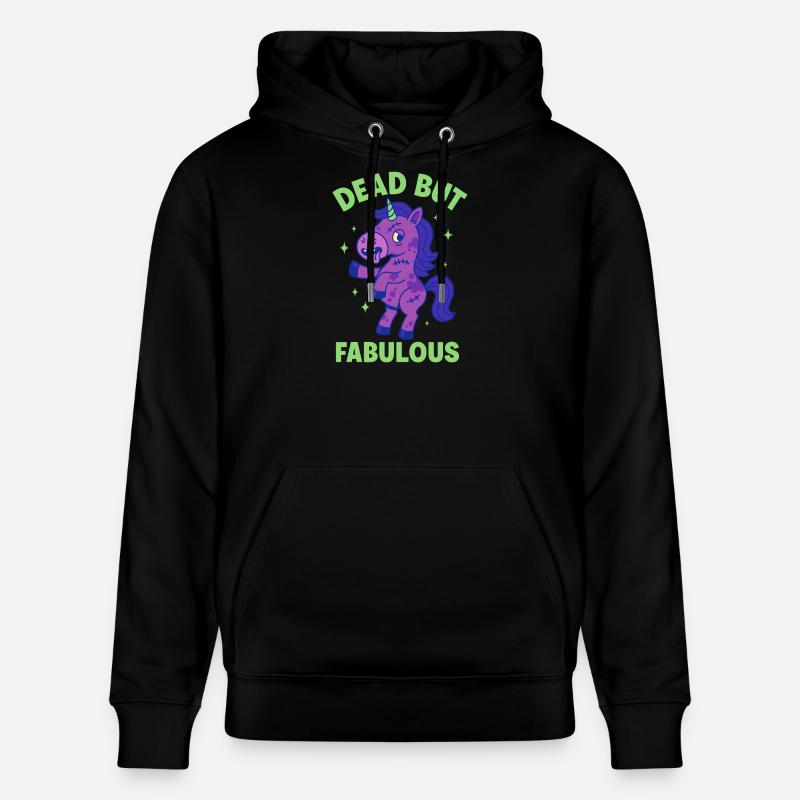 Buntes Einhorn mit Spruch - Stanley/Stella Unisex Bio-Hoodie CRUISER  - Schwarz