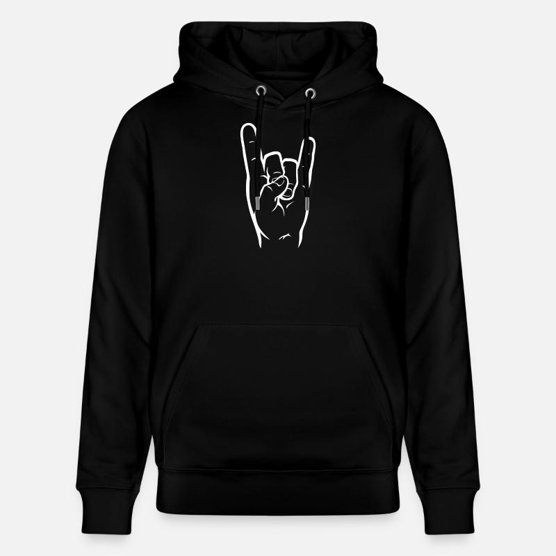 RockHorns_Corna_White - Stanley/Stella Unisex Bio-Hoodie CRUISER  - Schwarz