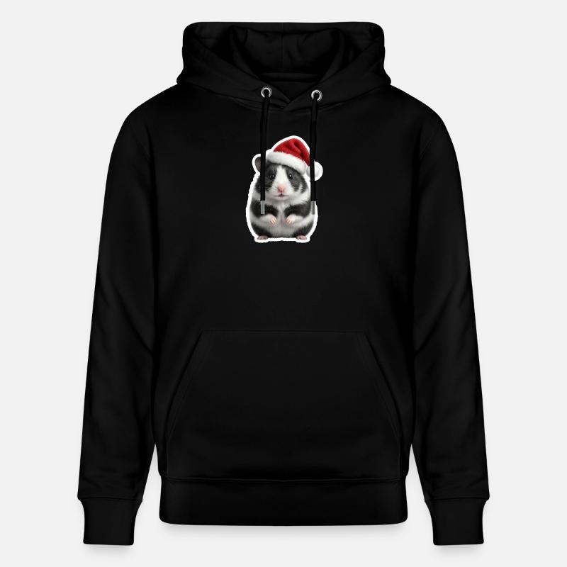 Small hamster with full cheeks - Stanley/Stella CRUISER Unisex Organic Hoodie - black