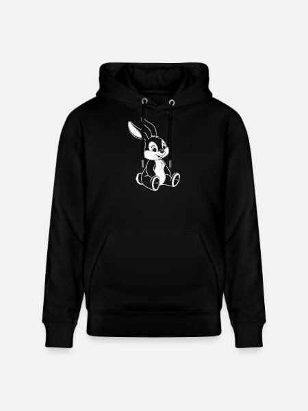 Lustiger Hase Süße Bunny Illustration - Stanley/Stella Unisex Bio-Hoodie CRUISER - Schwarz