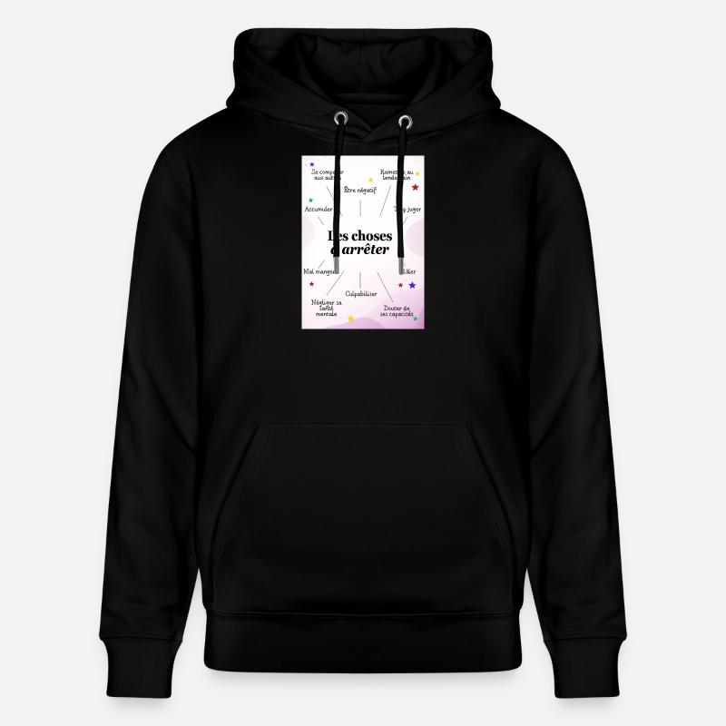CITATION. HUMOUR. RESOLUTION. NOËL. ANNEE - Sweat à capuche bio CRUISER Stanley/Stella Unisexe - noir
