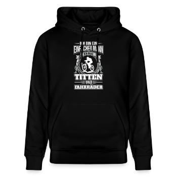Titten und Fahrräder - Stanley/Stella Unisex Bio-Hoodie CRUISER  - Schwarz - Vorne - Alina (178cm) & Michal (187cm)