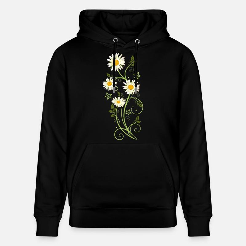 Filigrane Ranke avec marguerites - Sweat à capuche bio CRUISER Stanley/Stella Unisexe - noir