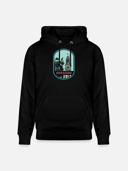 Illustration: Hofkirche, Dresden - Stanley/Stella Unisex Bio-Hoodie CRUISER  - Schwarz