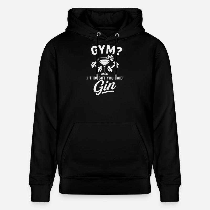 Gym oder Gin ? - Stanley/Stella Unisex Bio-Hoodie CRUISER  - Schwarz