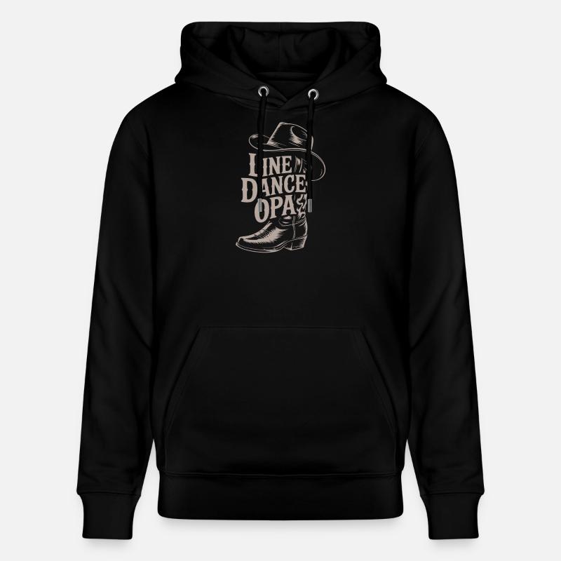 Line Dance Opas Western Boot - Stanley/Stella Unisex Bio-Hoodie CRUISER  - Schwarz