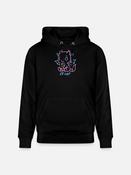 Neon-Regenboot-Drache in Neon Lines - Stanley/Stella Unisex Bio-Hoodie CRUISER  - Schwarz