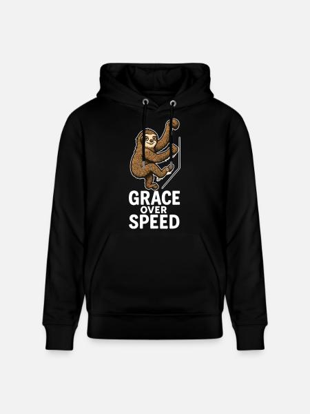 Bouldering Motivation – Grace Over Speed Gift - Stanley/Stella CRUISER Unisex Organic Hoodie - black