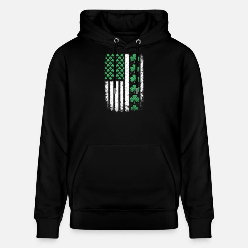 Drapeau américain du Trèfle Saint-Patrick - Sweat à capuche bio CRUISER Stanley/Stella Unisexe - noir