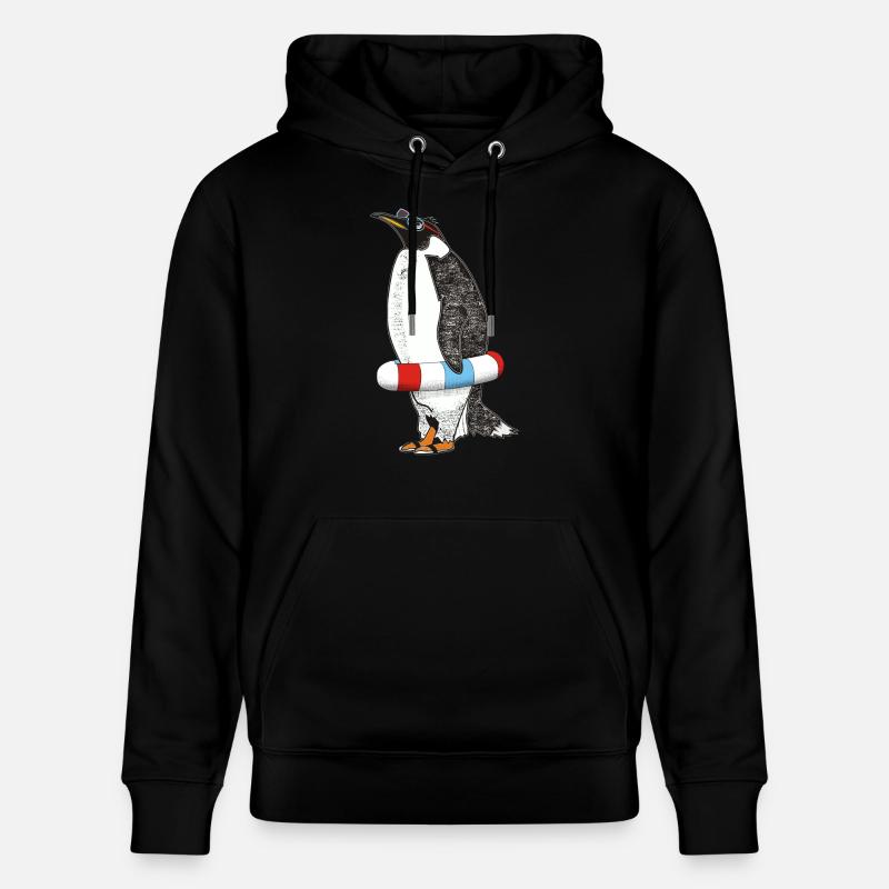 PINGUIN WARTET SOMMER - Stanley/Stella Unisex Bio-Hoodie CRUISER - Schwarz
