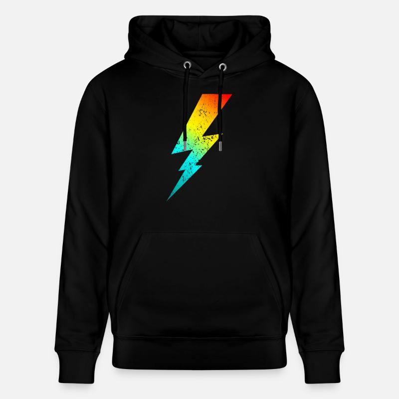 80s bolt lighting classic - Stanley/Stella CRUISER Unisex Organic Hoodie - black