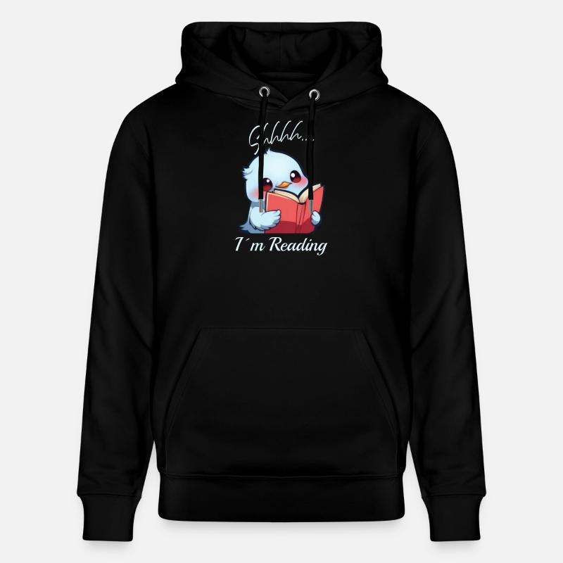 Oiseau avec livre - Sweat à capuche bio CRUISER Stanley/Stella Unisexe - noir