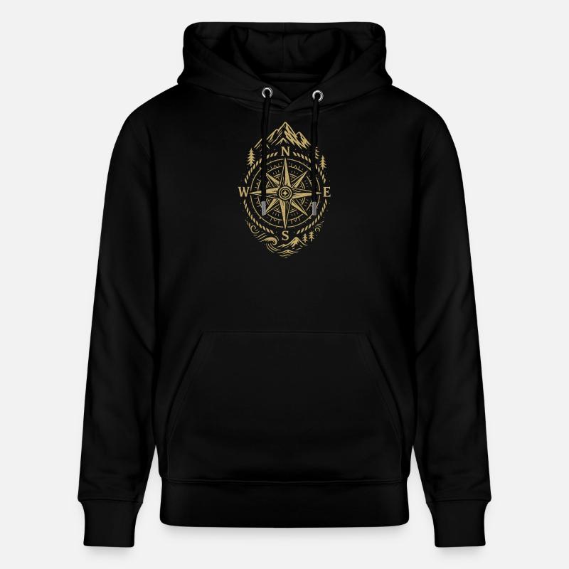 Kompass Retro Kompass Hipster Geschenk - Stanley/Stella Unisex Bio-Hoodie CRUISER - Schwarz