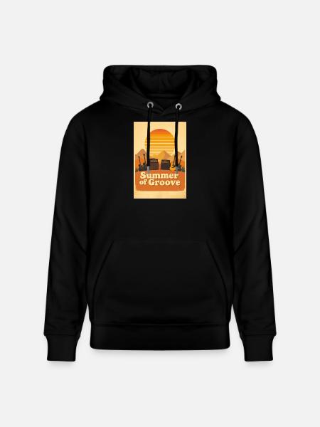 Groovy Seventies Sunset mit Festivalenergie - Stanley/Stella Unisex Bio-Hoodie CRUISER - Schwarz