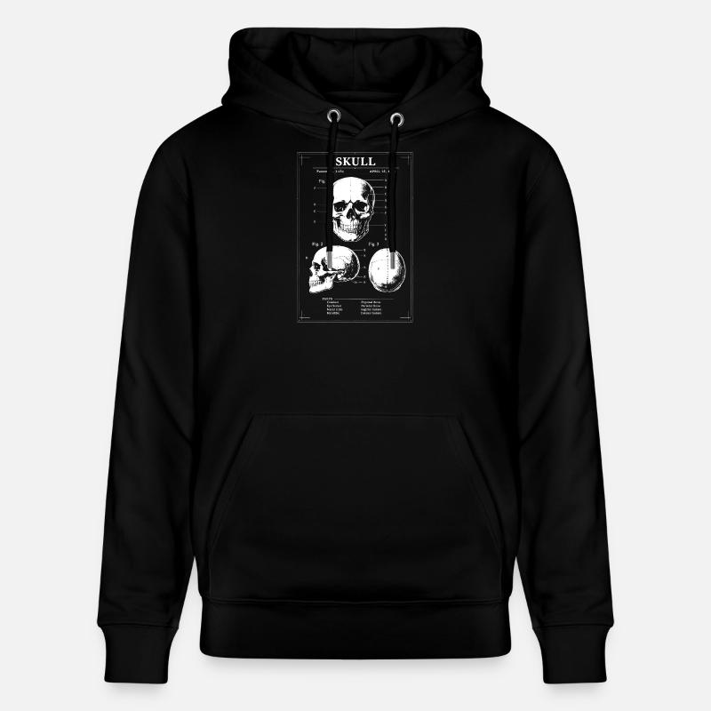 Röntgenschädel-Bauplan - Stanley/Stella Unisex Bio-Hoodie CRUISER  - Schwarz