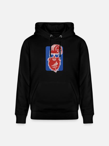 dødshoved hipster skægget kraniet kran design fant - Stanley/Stella CRUISER økologisk unisex-hoodie - sort