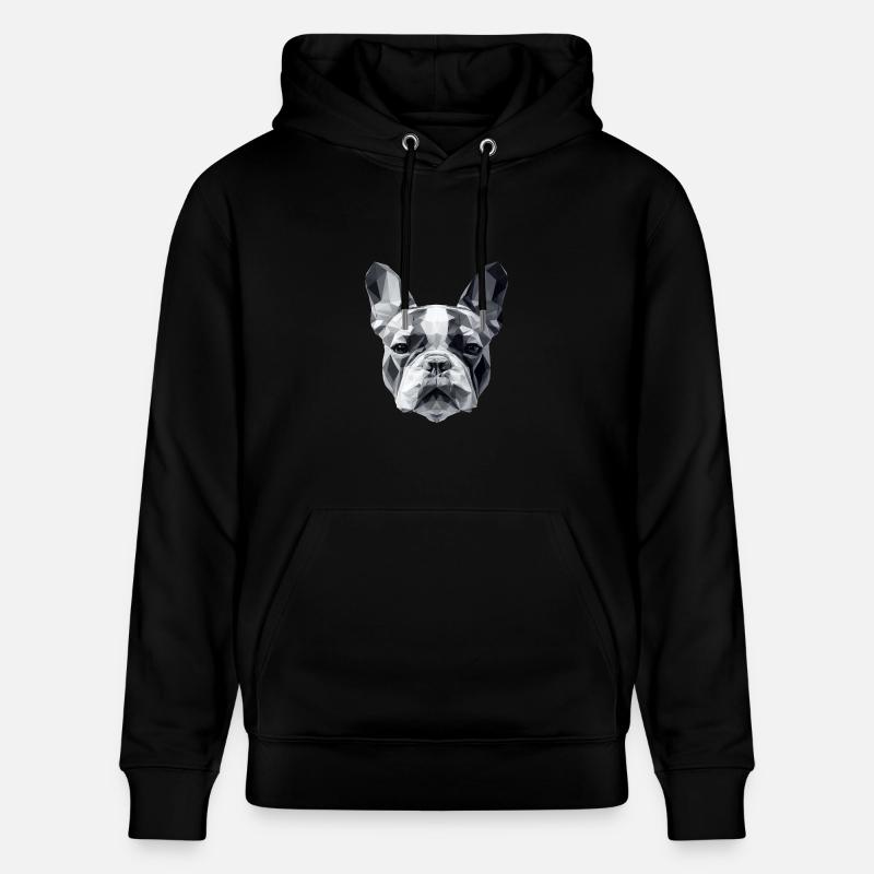 Bouledogue français Low Poly Design - Sweat à capuche bio CRUISER Stanley/Stella Unisexe - noir