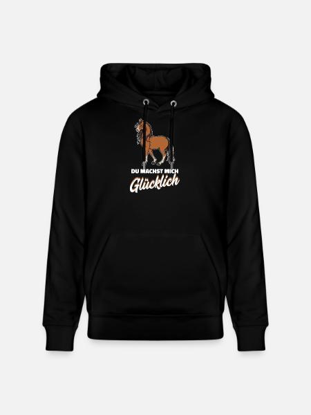 Islandpferde Statement Pferdeliebe Pferdenarr - Stanley/Stella Unisex Bio-Hoodie CRUISER  - Schwarz