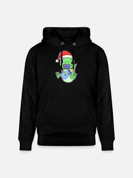 Lizard Baby Christmas - Stanley/Stella CRUISER Unisex Organic Hoodie - black