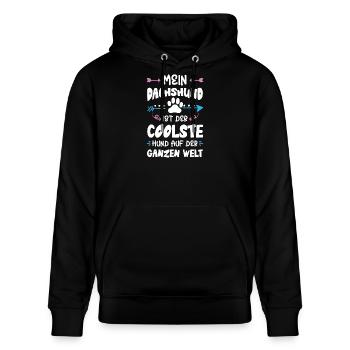 dackel dachshund hund spruch - Stanley/Stella Unisex Bio-Hoodie CRUISER  - Schwarz - Vorne - Alina (178cm) & Michal (187cm)