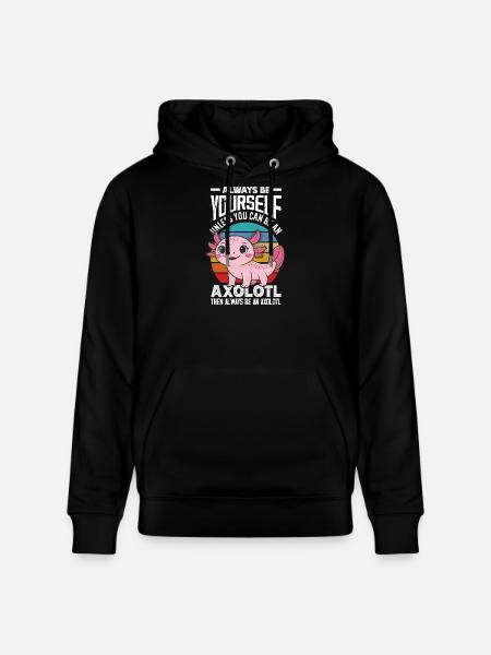 Cute Axolotl Kawaii Axolotl Lover - Stanley/Stella CRUISER Unisex Organic Hoodie - black