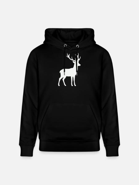 Deer Silhouette - Stanley/Stella CRUISER Unisex Organic Hoodie - black
