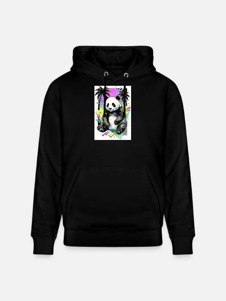 panda - Stanley/Stella CRUISER Unisex Organic Hoodie - black