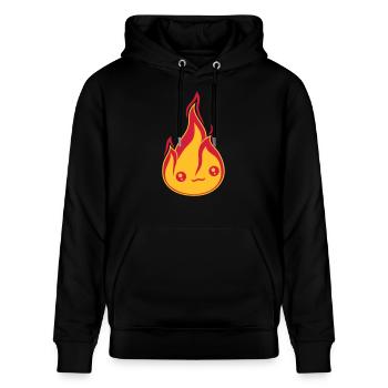 suess gesicht niedlich klein comic cartoon feuer f - Stanley/Stella Unisex Bio-Hoodie CRUISER  - Schwarz - Vorne - Alina (178cm) & Michal (187cm)