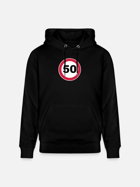 50th birthday sign - Stanley/Stella CRUISER Unisex Organic Hoodie - black