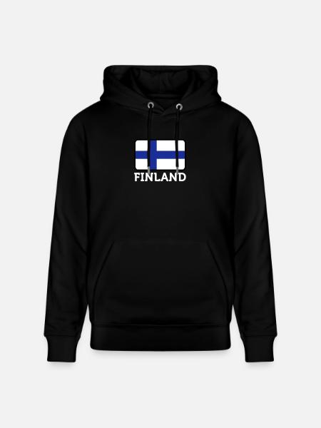 National Flag Of Finland - Stanley/Stella CRUISER Unisex Organic Hoodie - black
