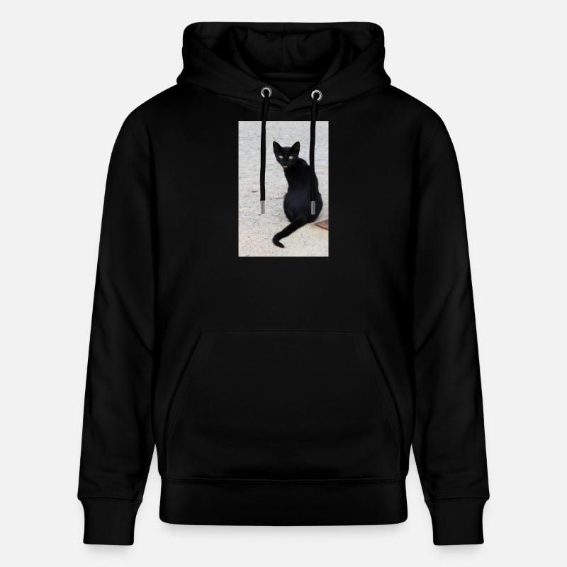Chat noir - Sweat à capuche bio CRUISER Stanley/Stella Unisexe - noir