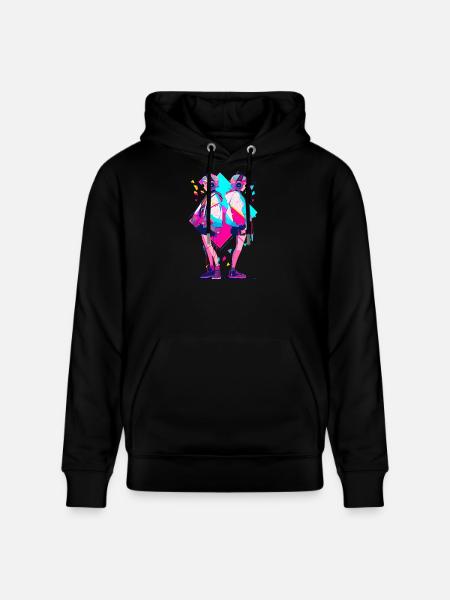 Anime Aesthetics Headphones Twins - Stanley/Stella Unisex Bio-Hoodie CRUISER  - Schwarz
