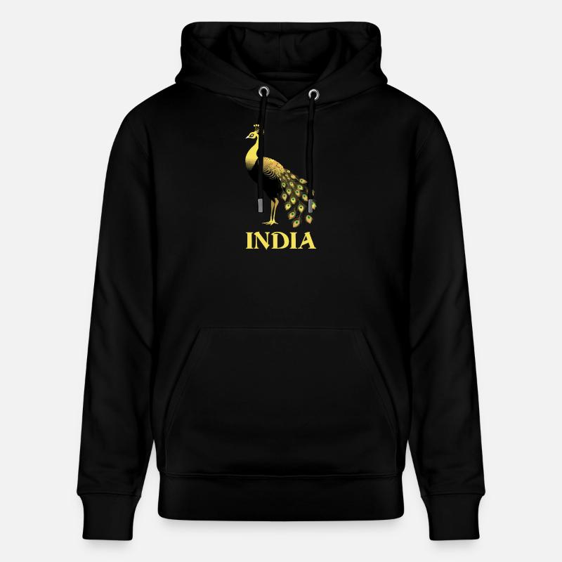 Paon - oiseau de l'Inde - Sweat à capuche bio CRUISER Stanley/Stella Unisexe - noir