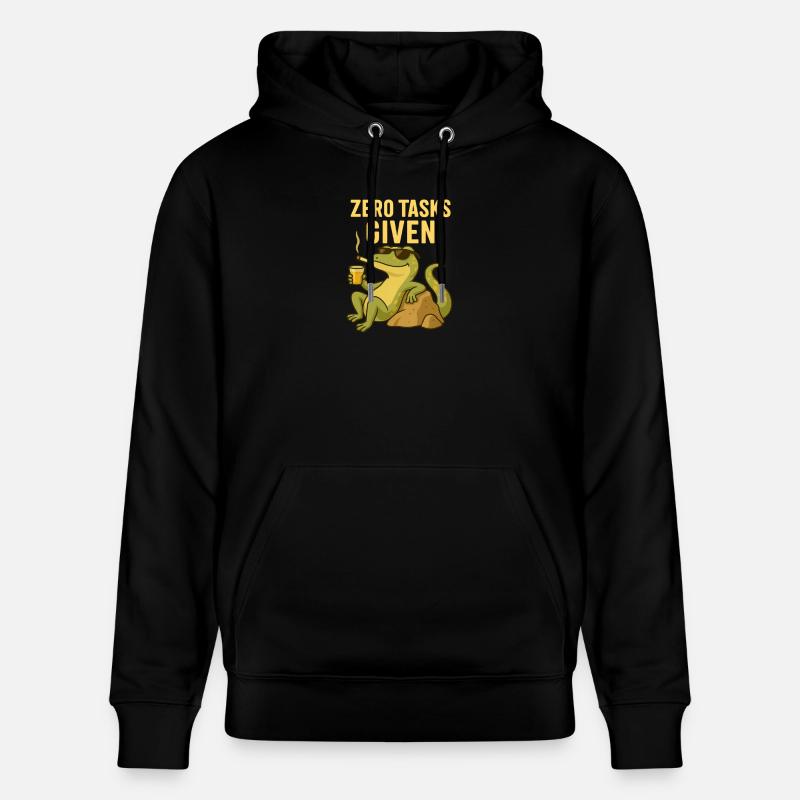 Zero Tasks Given – Gecko Edition - Stanley/Stella Unisex Bio-Hoodie CRUISER  - Schwarz