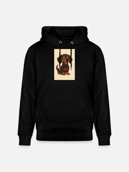 Glücklicher Dackel - Stanley/Stella Unisex Bio-Hoodie CRUISER  - Schwarz